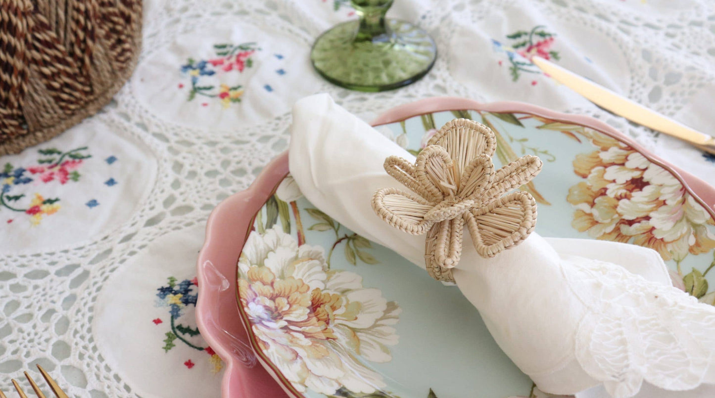 Set of 4 Orchid Napkin Rings