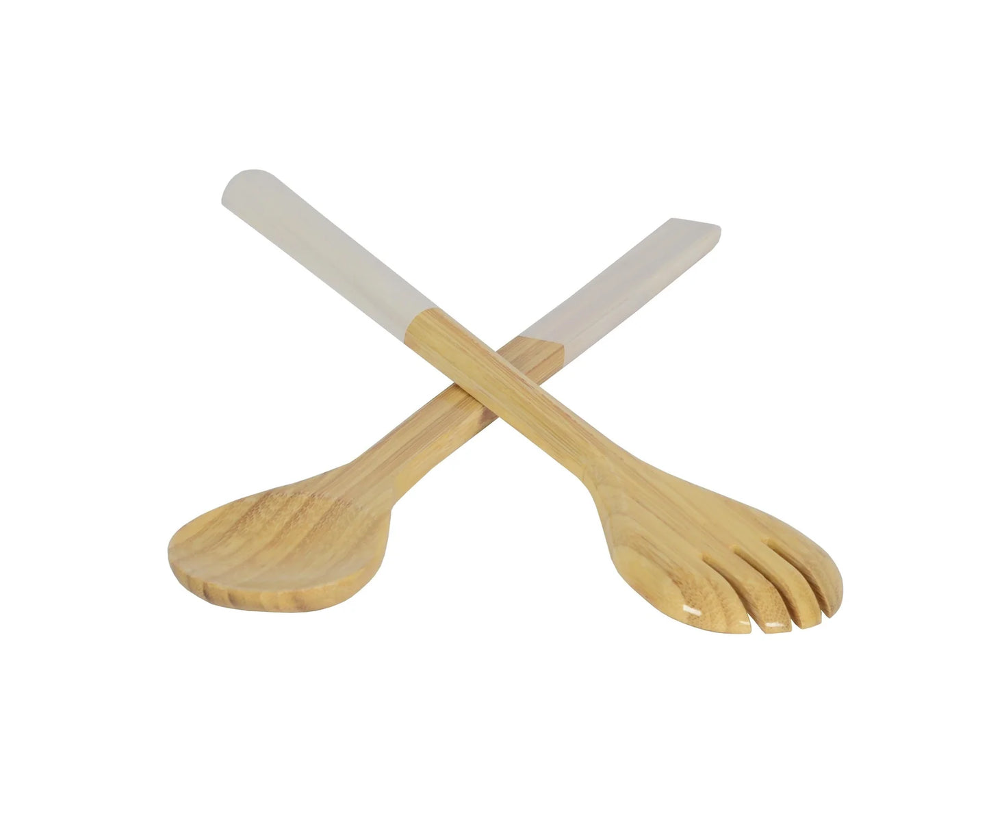 Large Salad Server Set, White