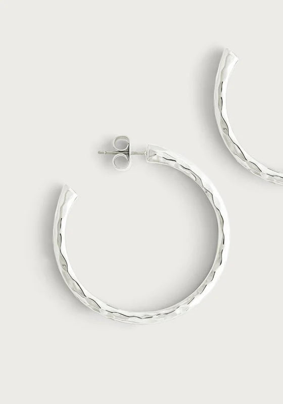 Farrier Medium Hoops | Silver