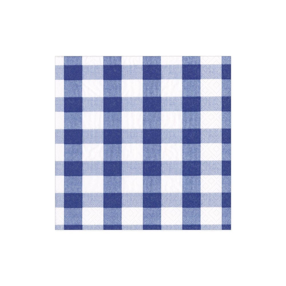 Gingham Blue Cocktail Napkin