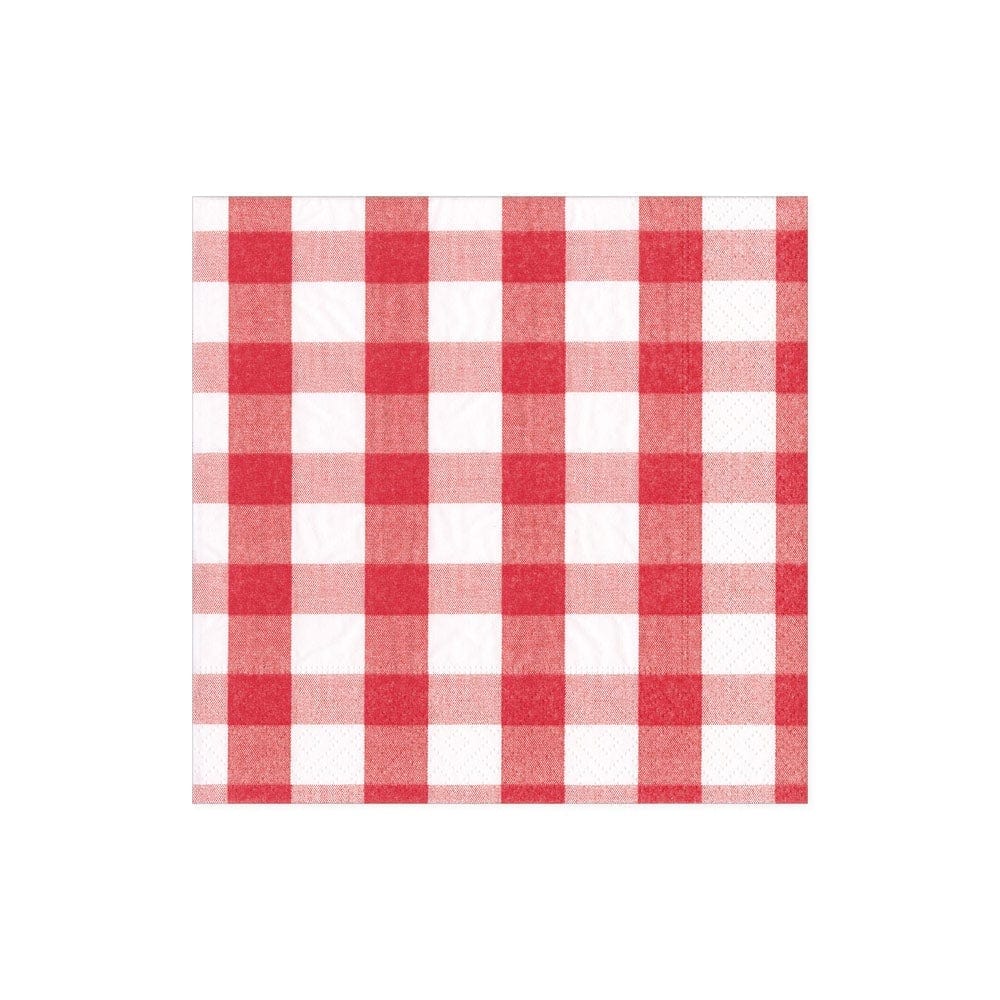Gingham Red Cocktail Napkin