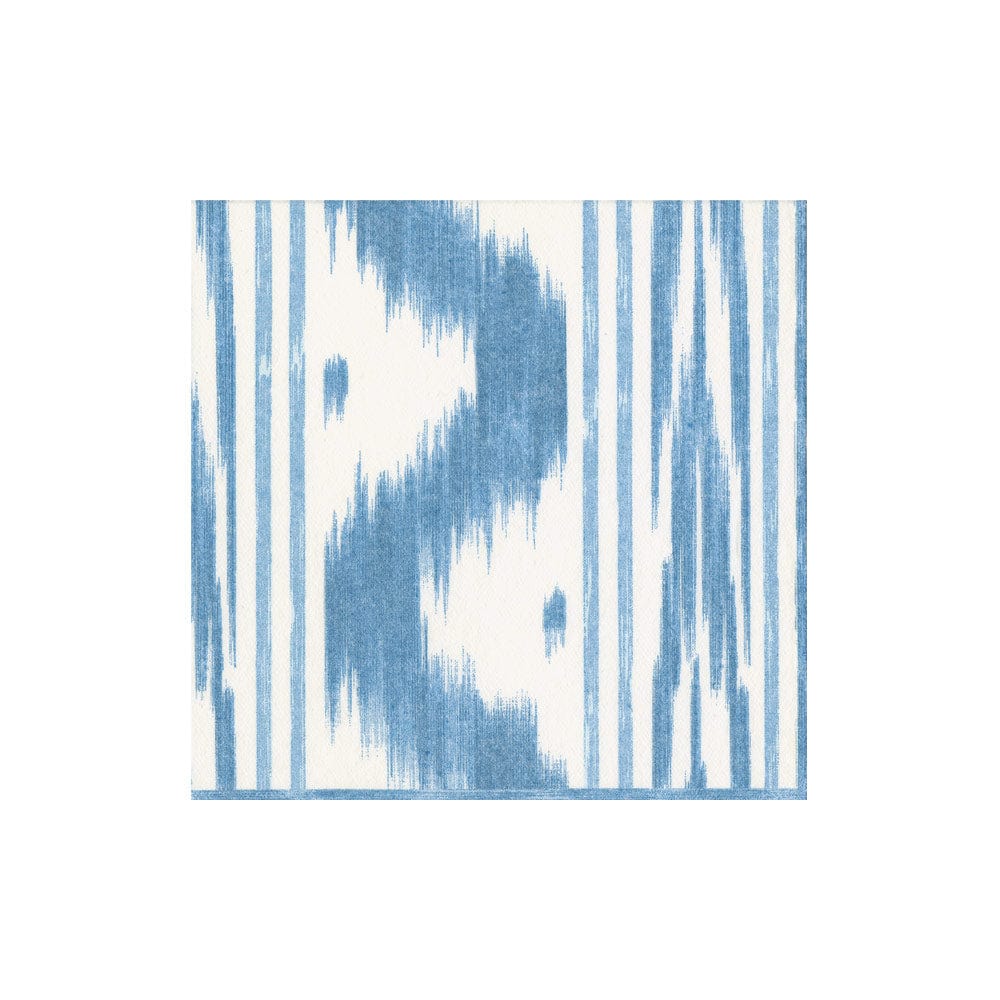 Toile De Nantes Paper Linen Cocktail Napkin in Blue