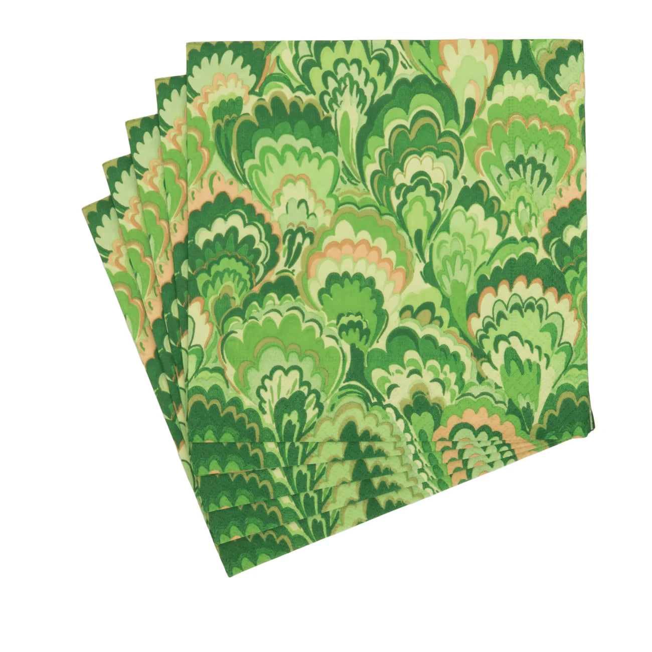 Marbled Ceramica Green Luncheon Napkins | 20 Napkins