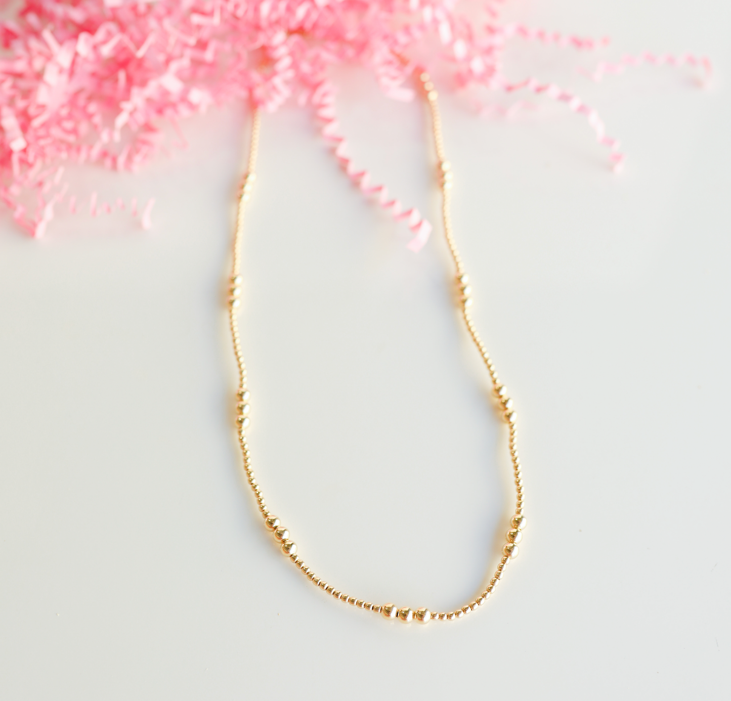 ILY Gold Beaded Clasp Necklace