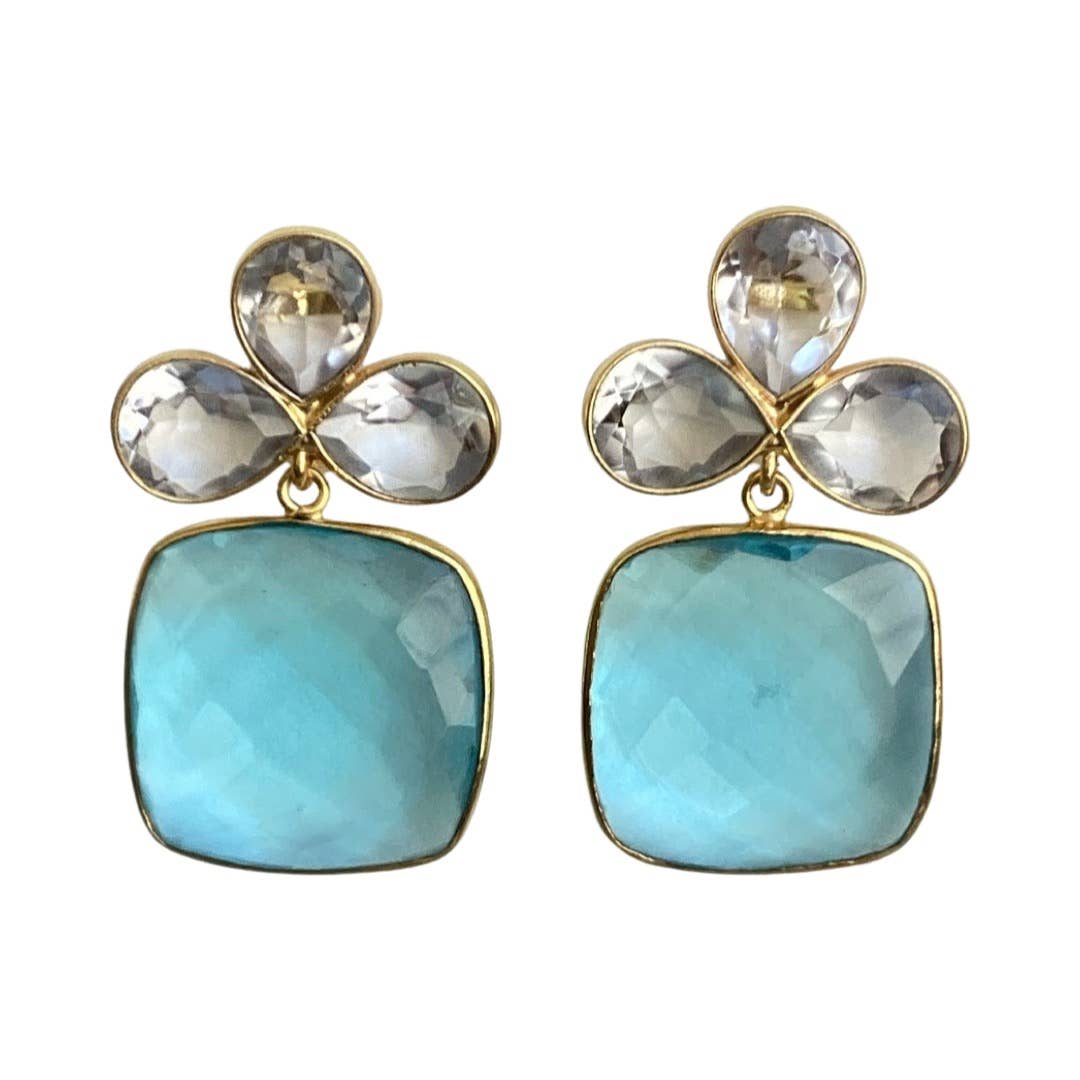 Delleny Aqua Quartz Earrings