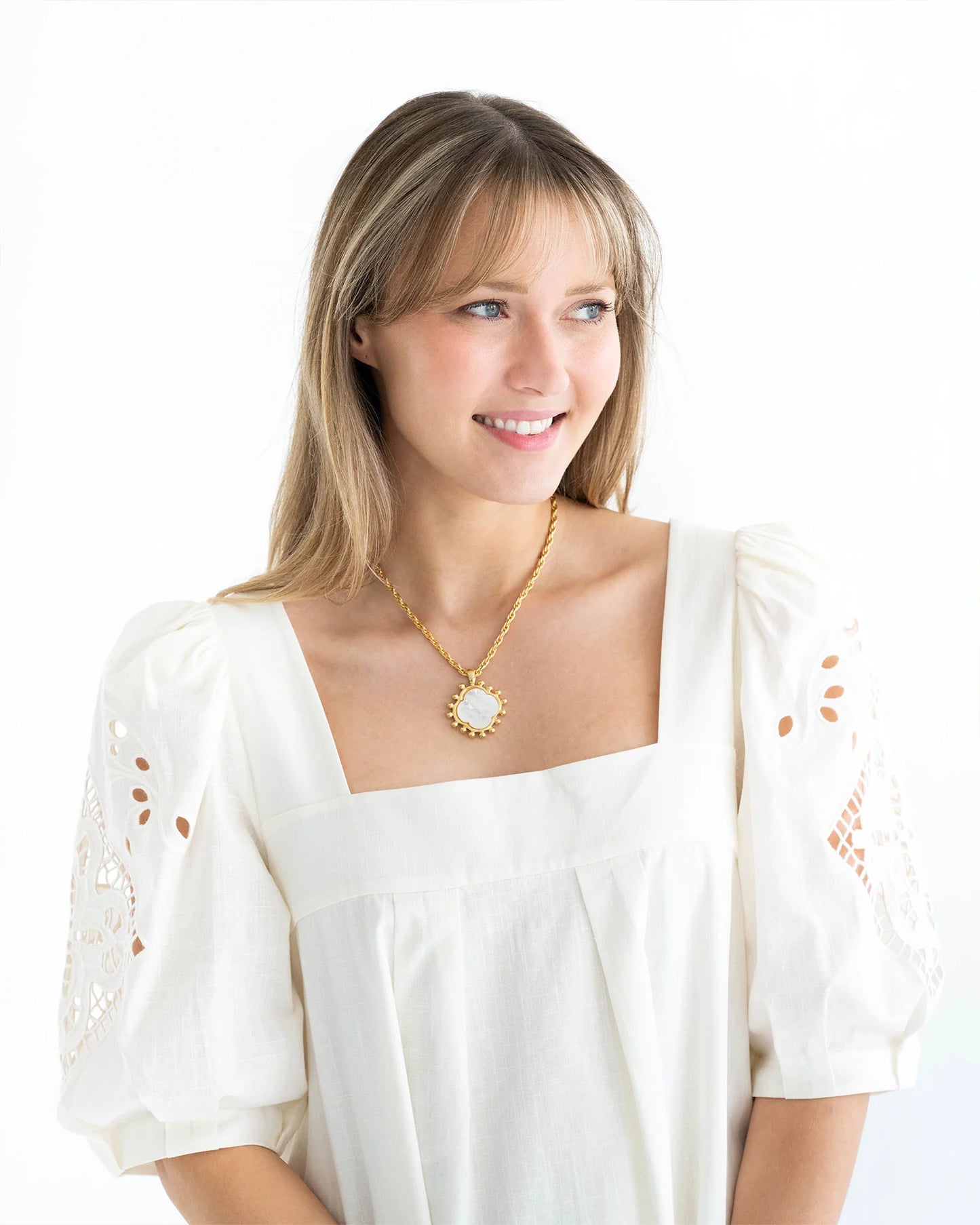 Sophie Clover Necklace | Handcast Gold Clover with 15" Gold Chain Necklace