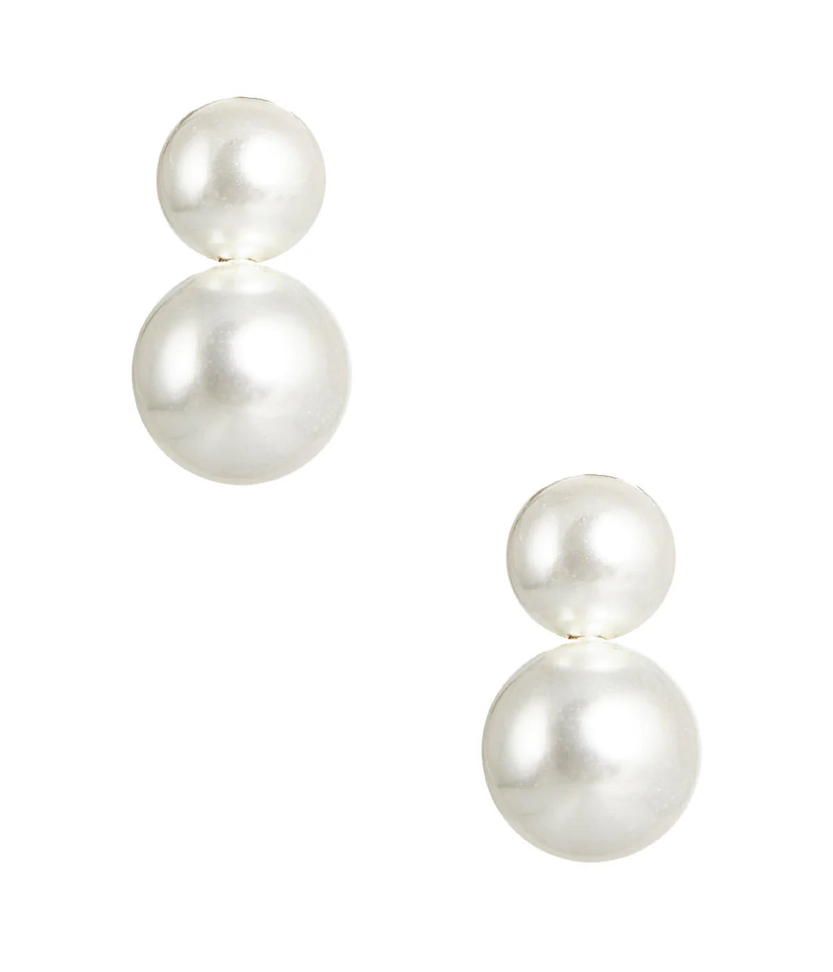 Audrey Large Stud Earrings | Double Pearl