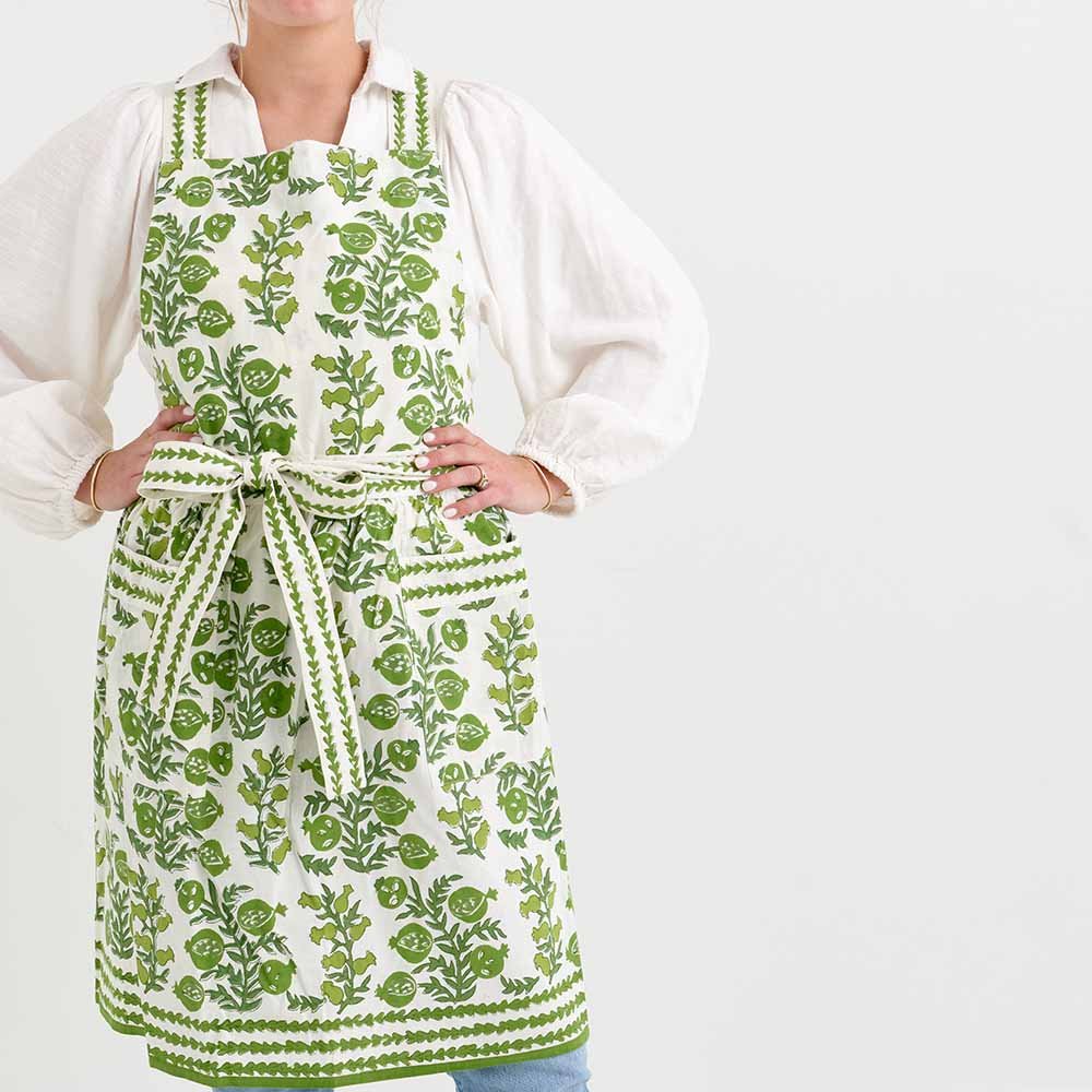 Pom Bells Green Apron