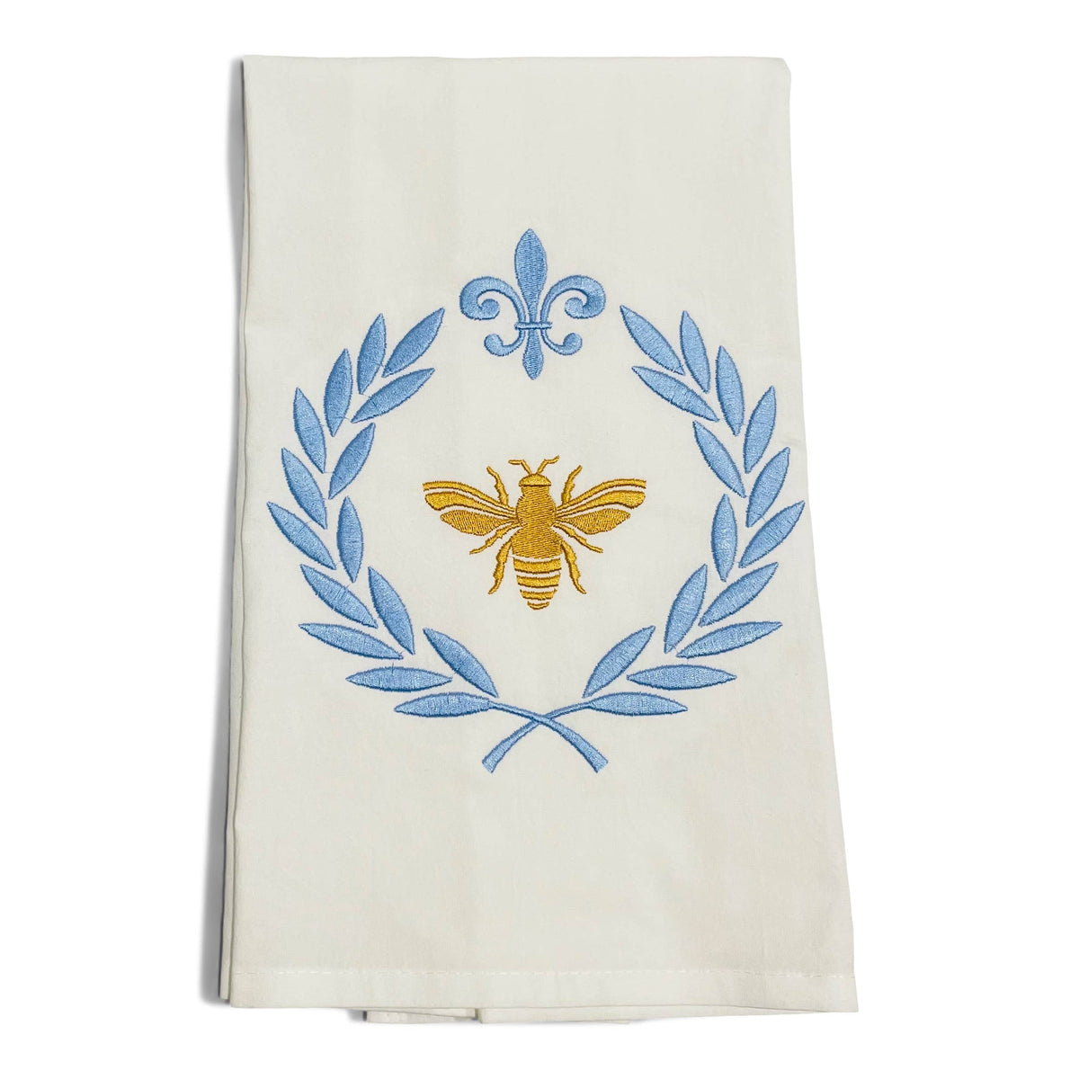 Bee on Laurel Wreath Cotton Towel
