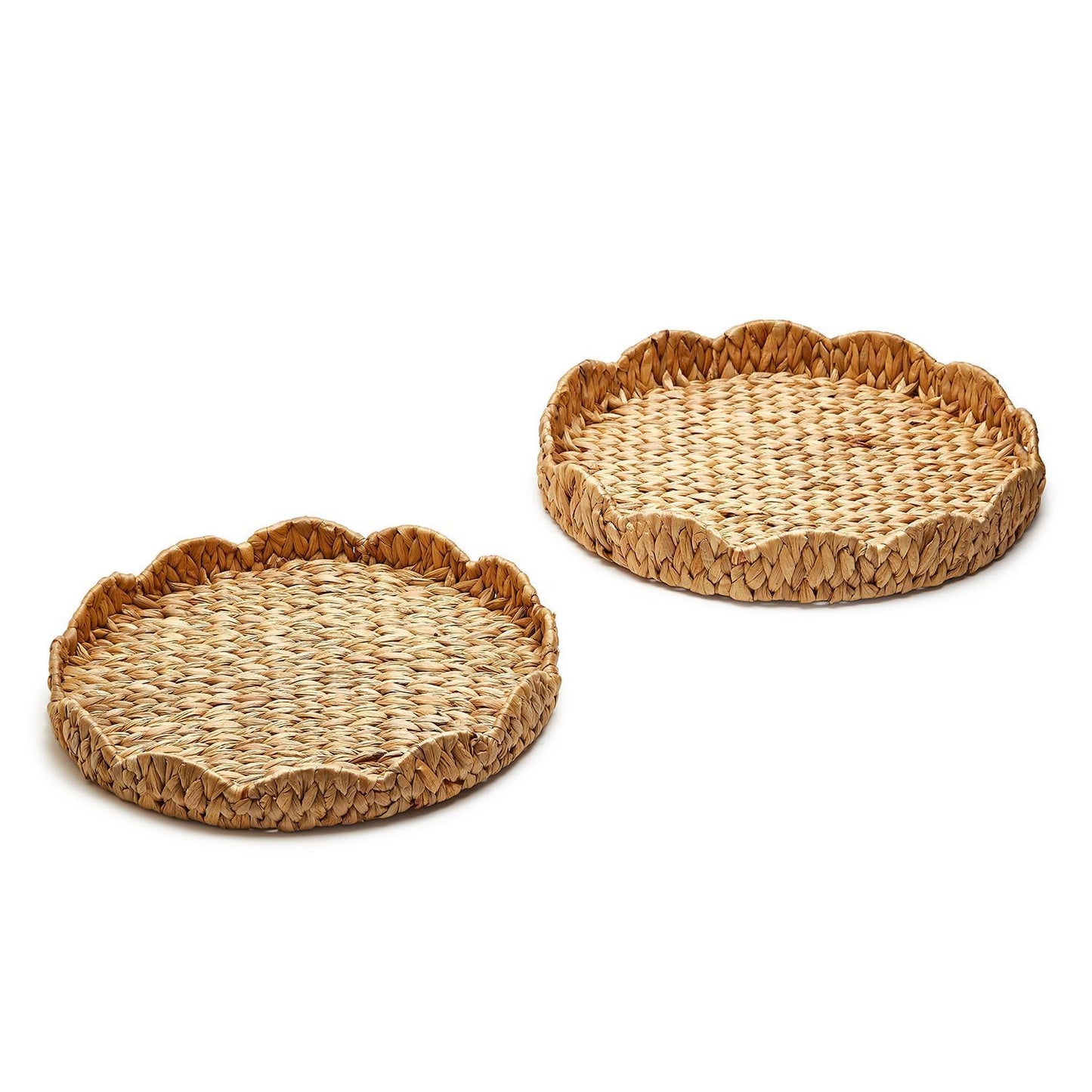 Scalloped Edge Round Tray, Asst'd Sizes