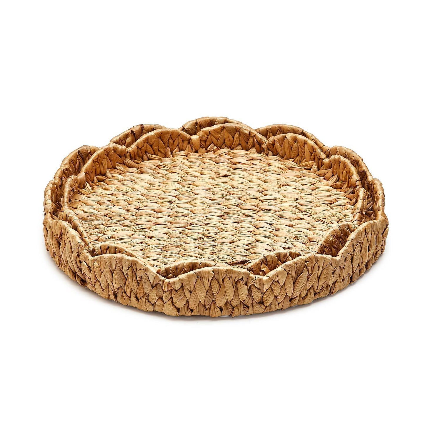 Scalloped Edge Round Tray, Asst'd Sizes