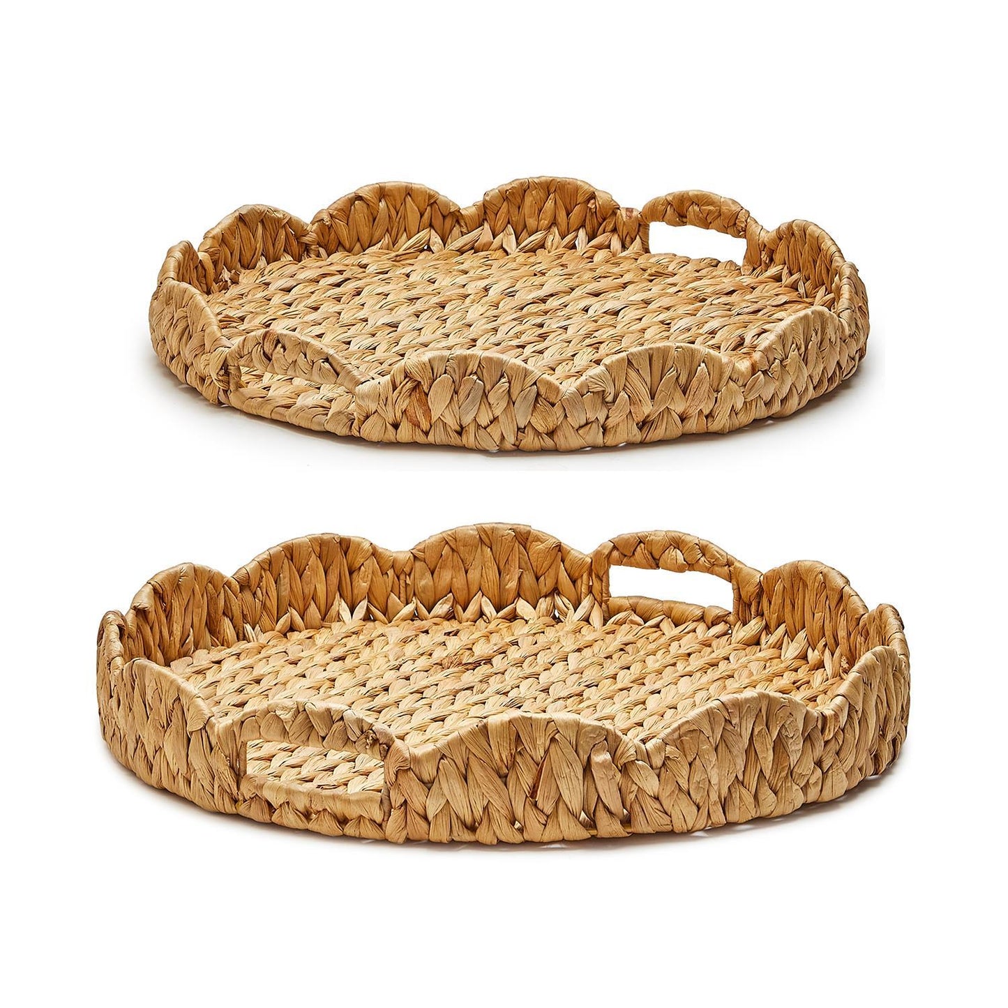 Scalloped Edge Round Tray, Asst'd Sizes
