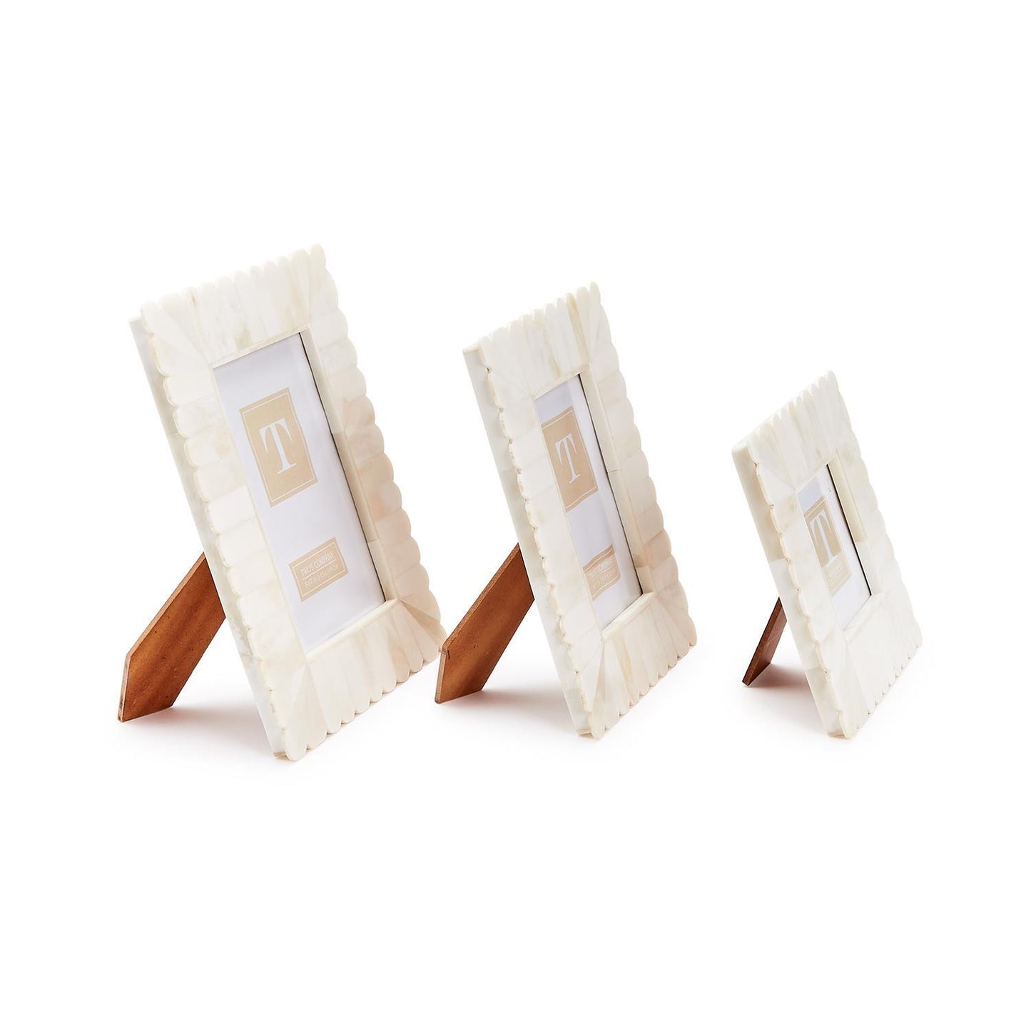 Bone Scalloped Photo Frame, Asst'd Sizes