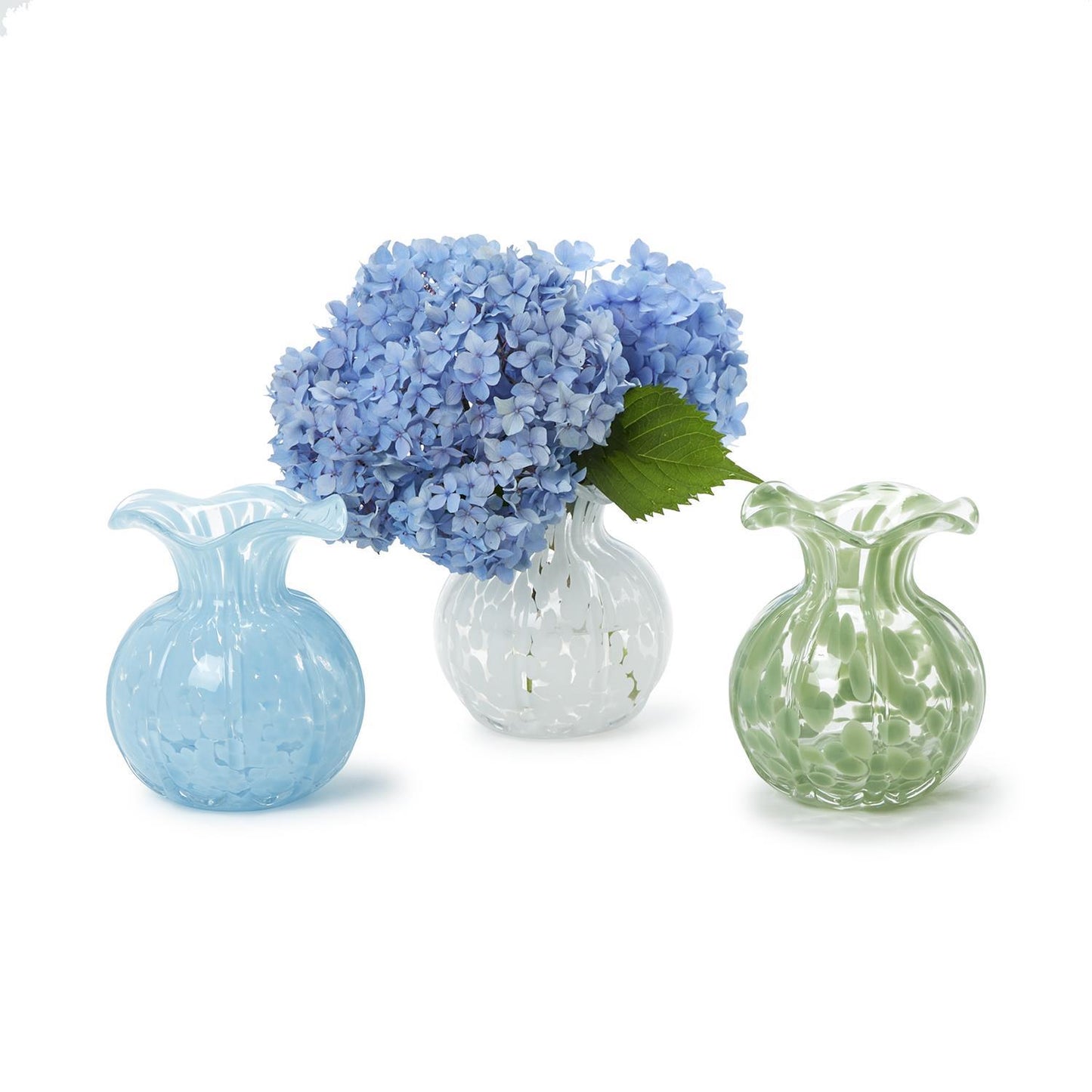 Ruffled Edge Spotted Vase, Asst'd Colors