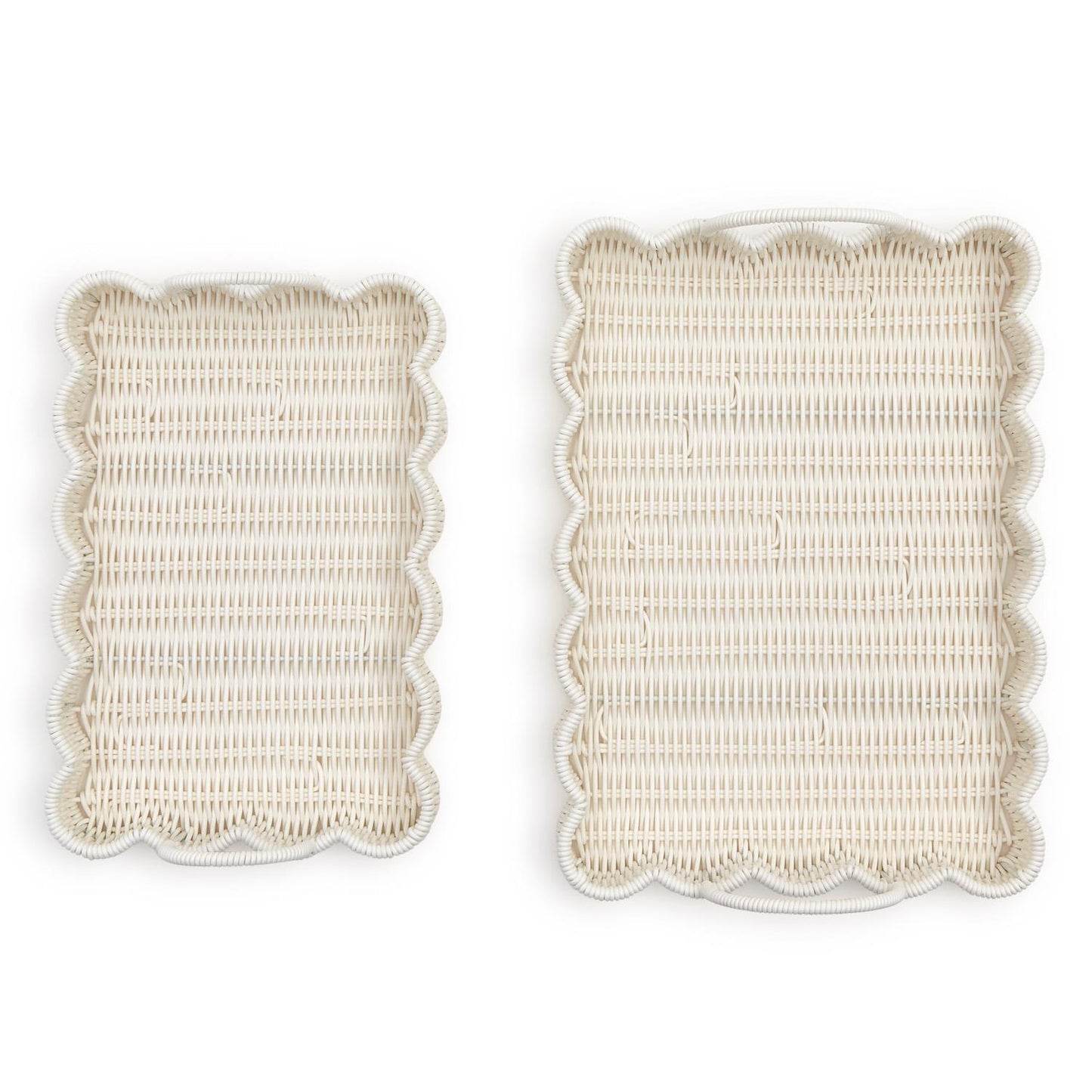All Weather Wicker Scallop Edge Serving Tray