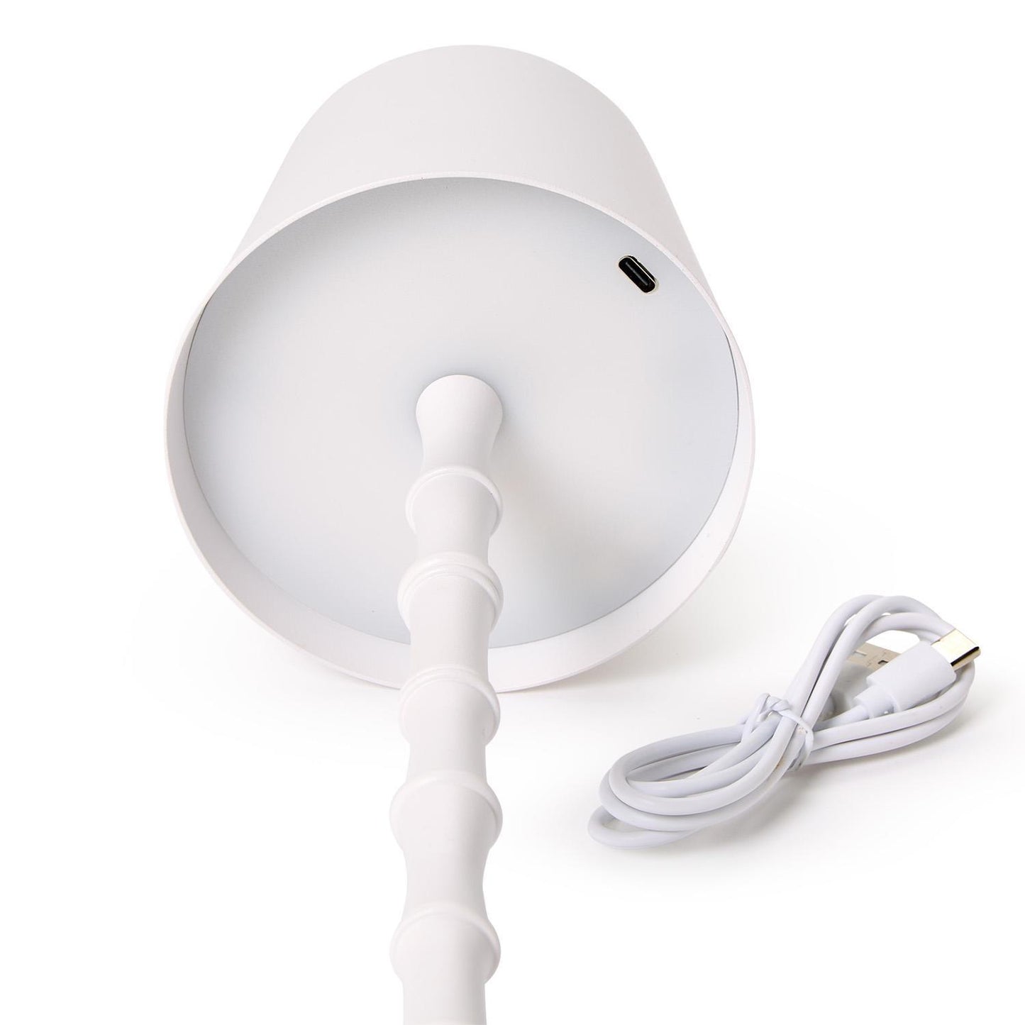 LED Portable Cordless White Bamboo Lamp