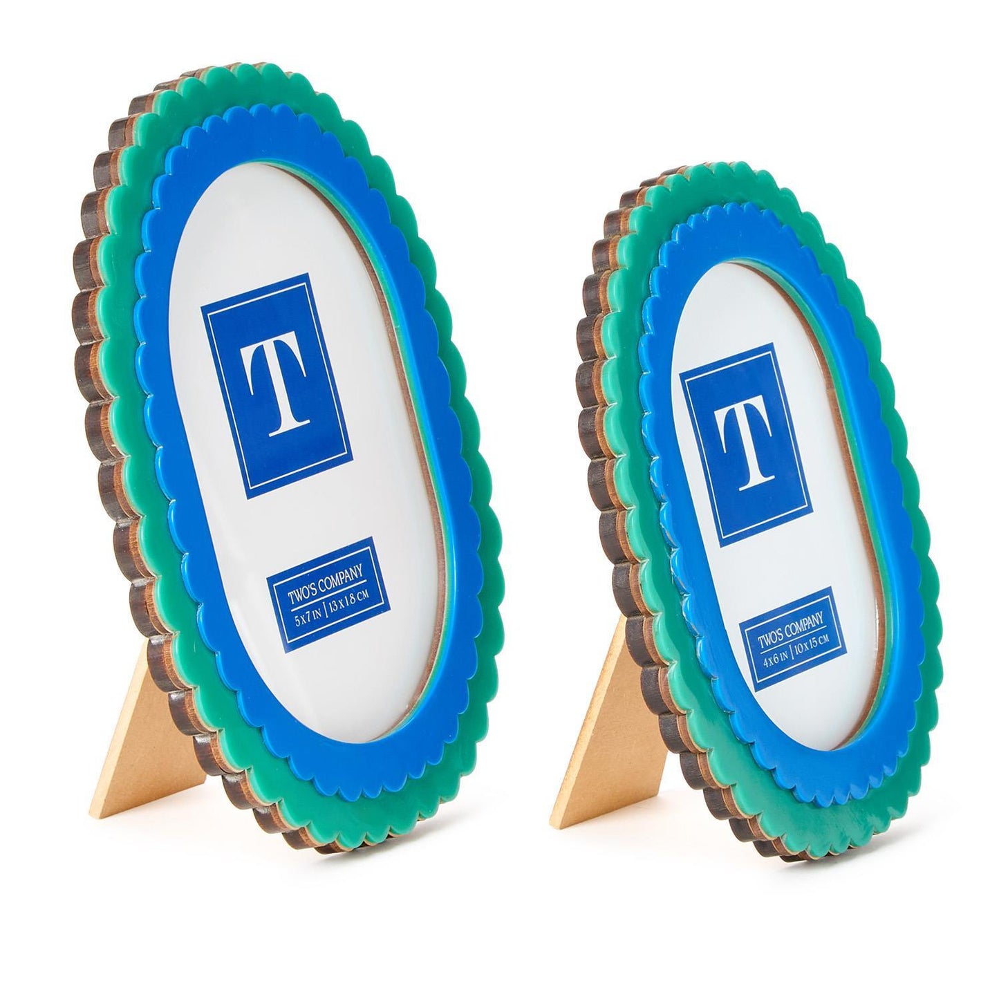 Blue + Green Scallop Frame, Asst'd Sizes