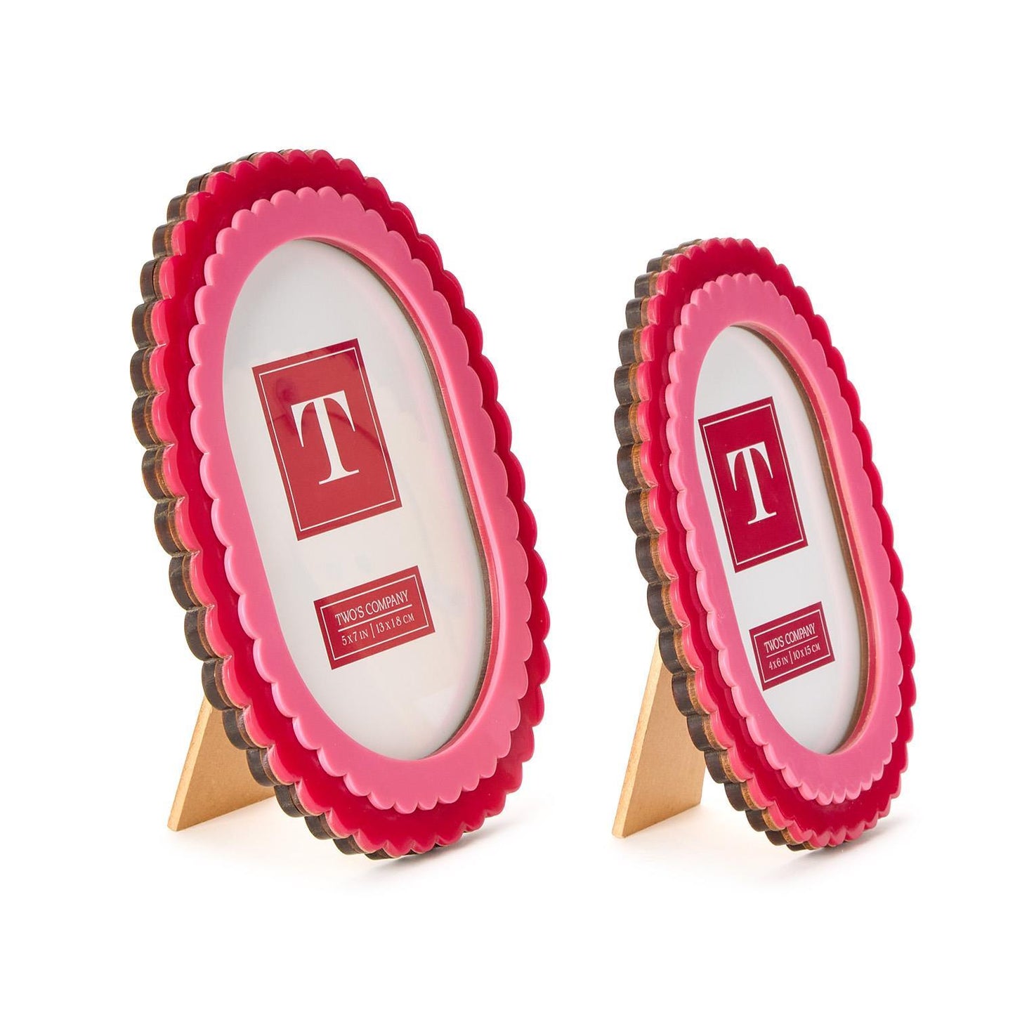 Pink + Red Scallop Frame, Asst'd Sizes