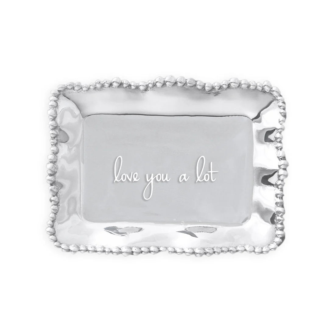 Organic Pearl Rectangular Engraved Tray "love you a lot"