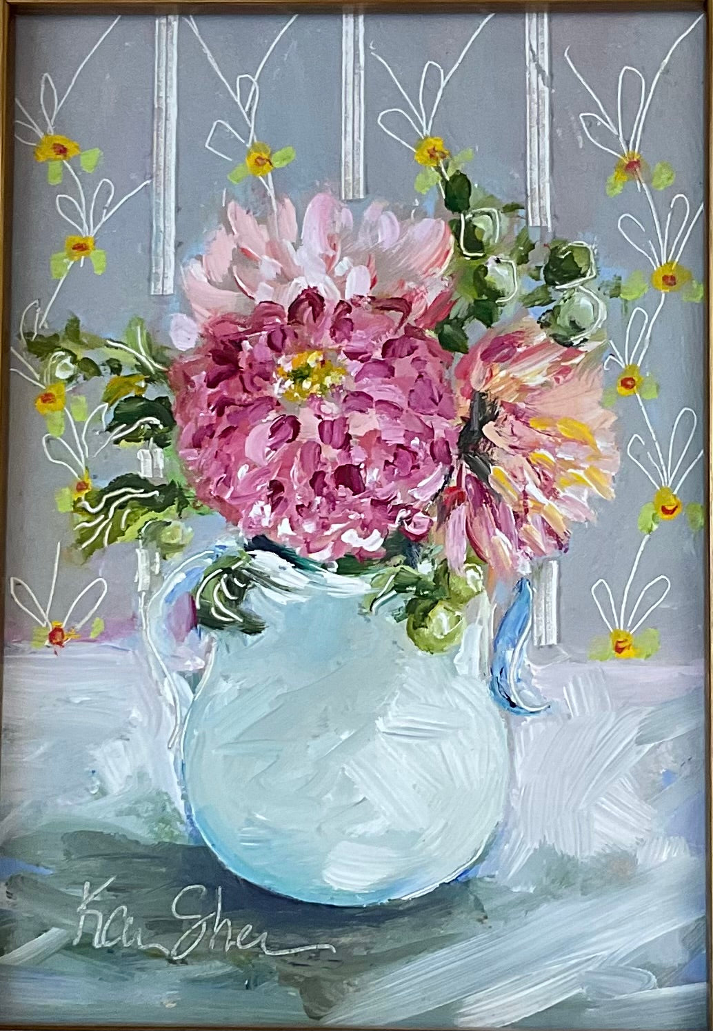 Flowers in a White Vase