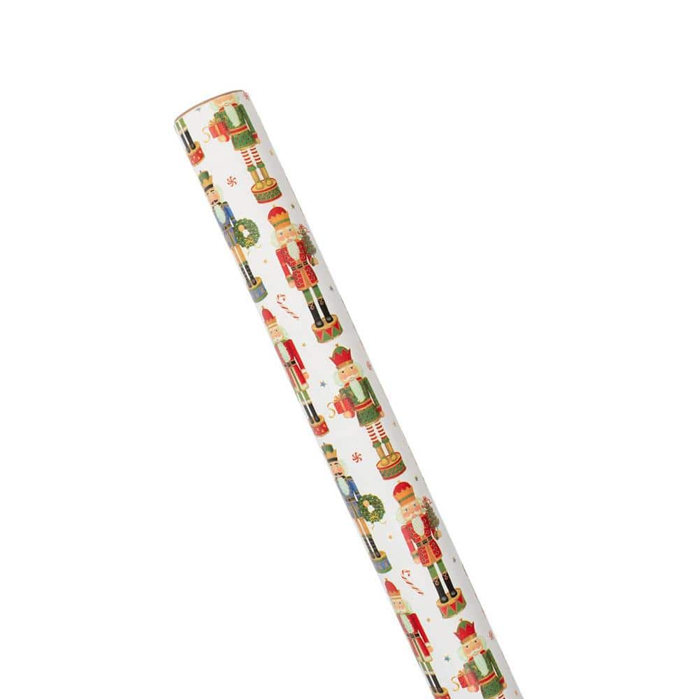 Nutcracker Christmas White Roll Wrap