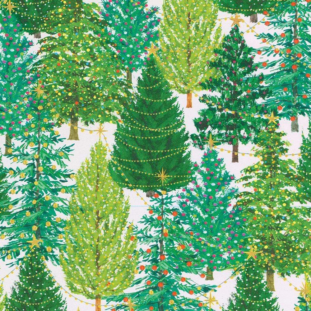 Christmas Trees with Lights Roll Wrap