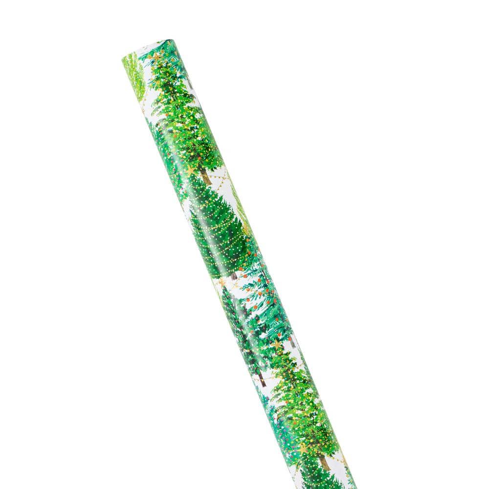 Christmas Trees with Lights Roll Wrap