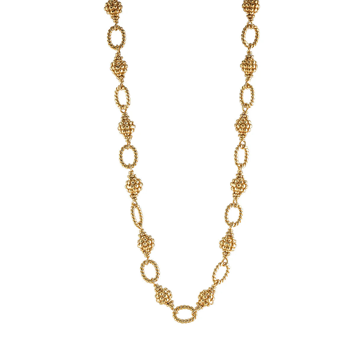 Berry & Bead Chain, 24" in Gold