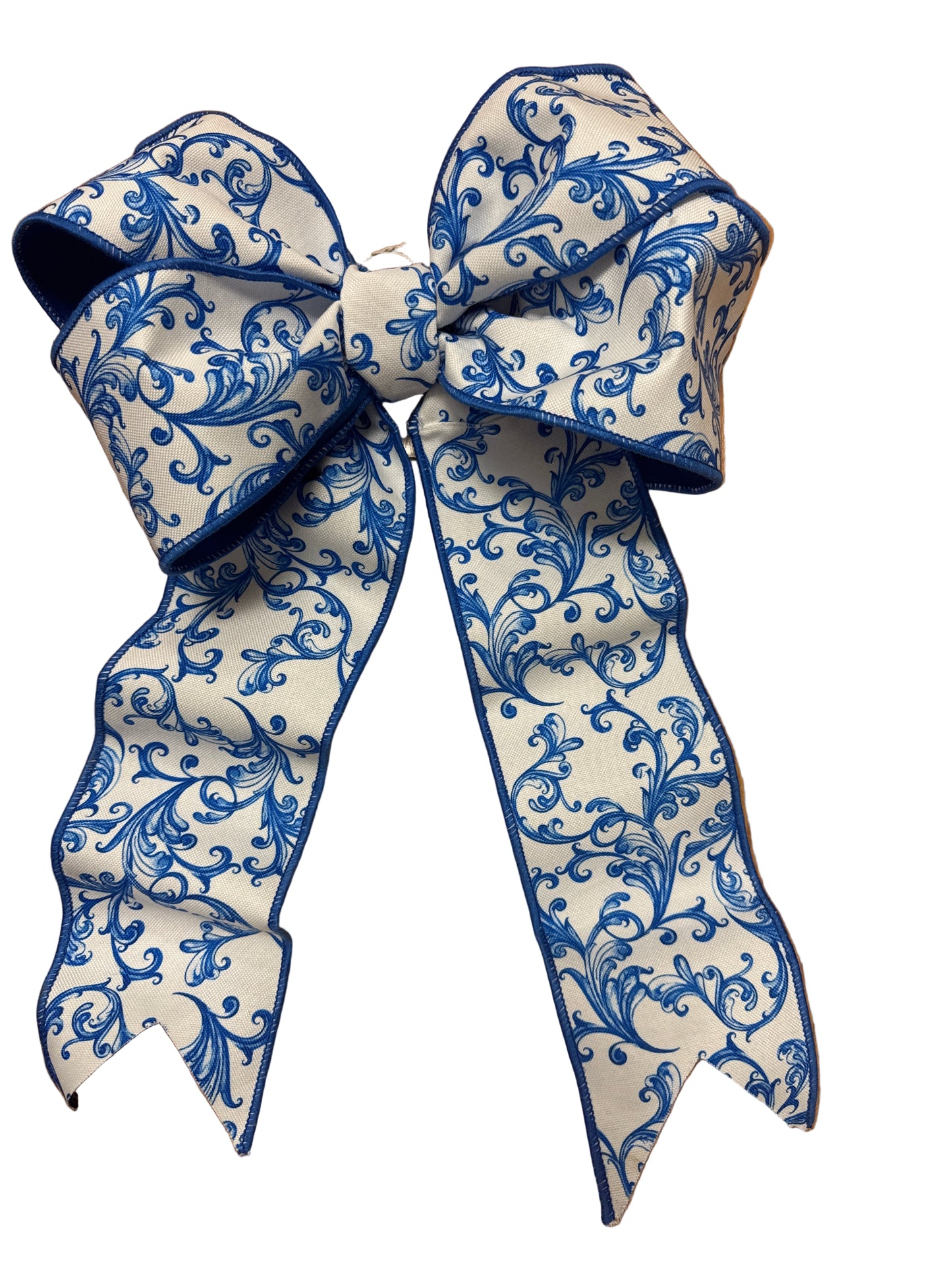 Bow-Holiday Blue Scroll