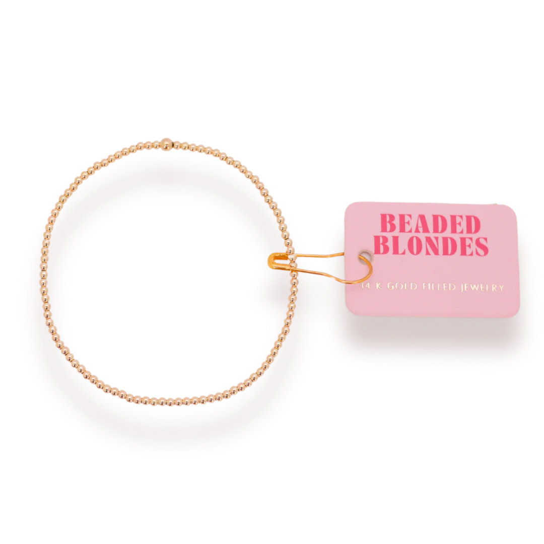 2mm Gold Beaded Bracelet (Kids Size)
