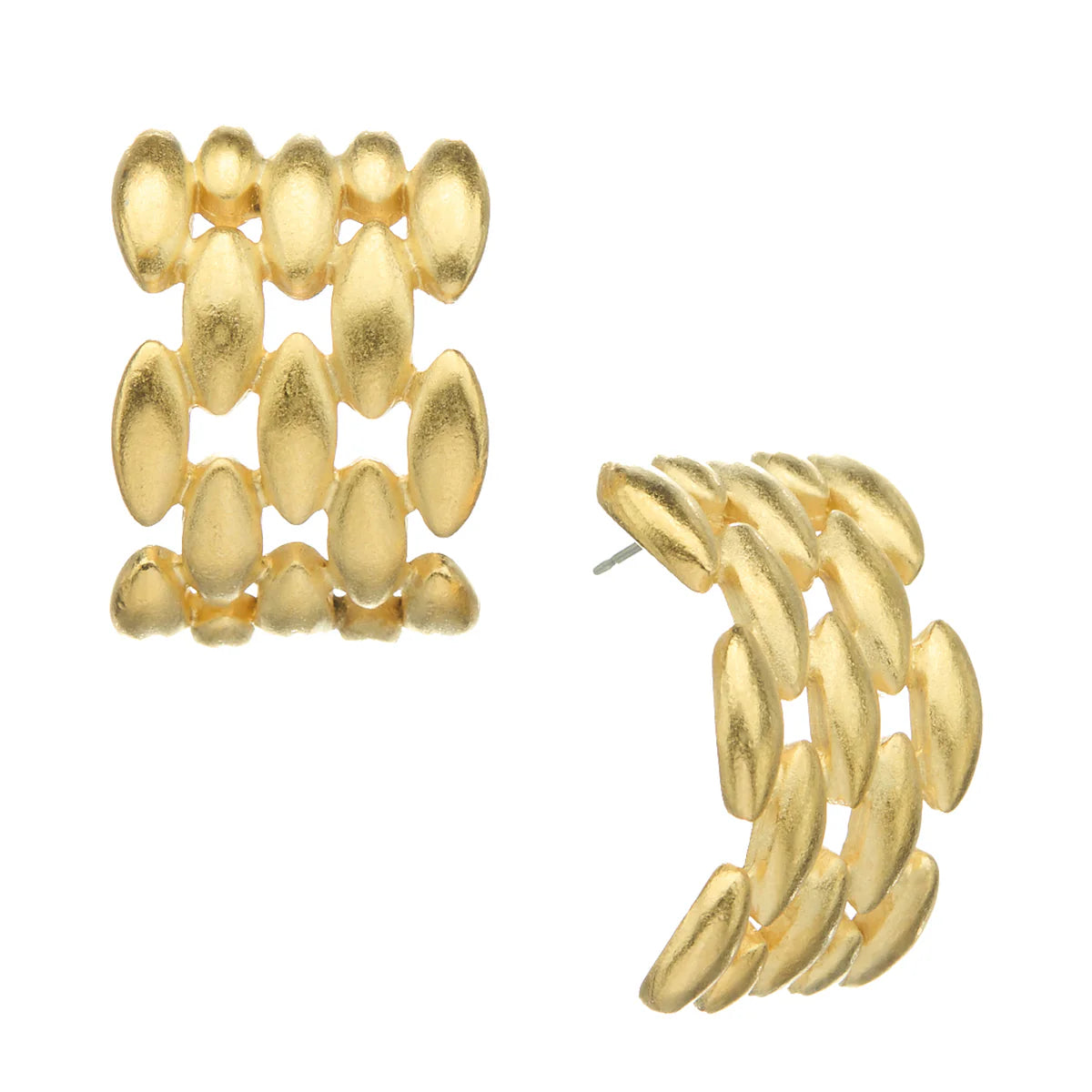 Basket Weave Hoop Earrings