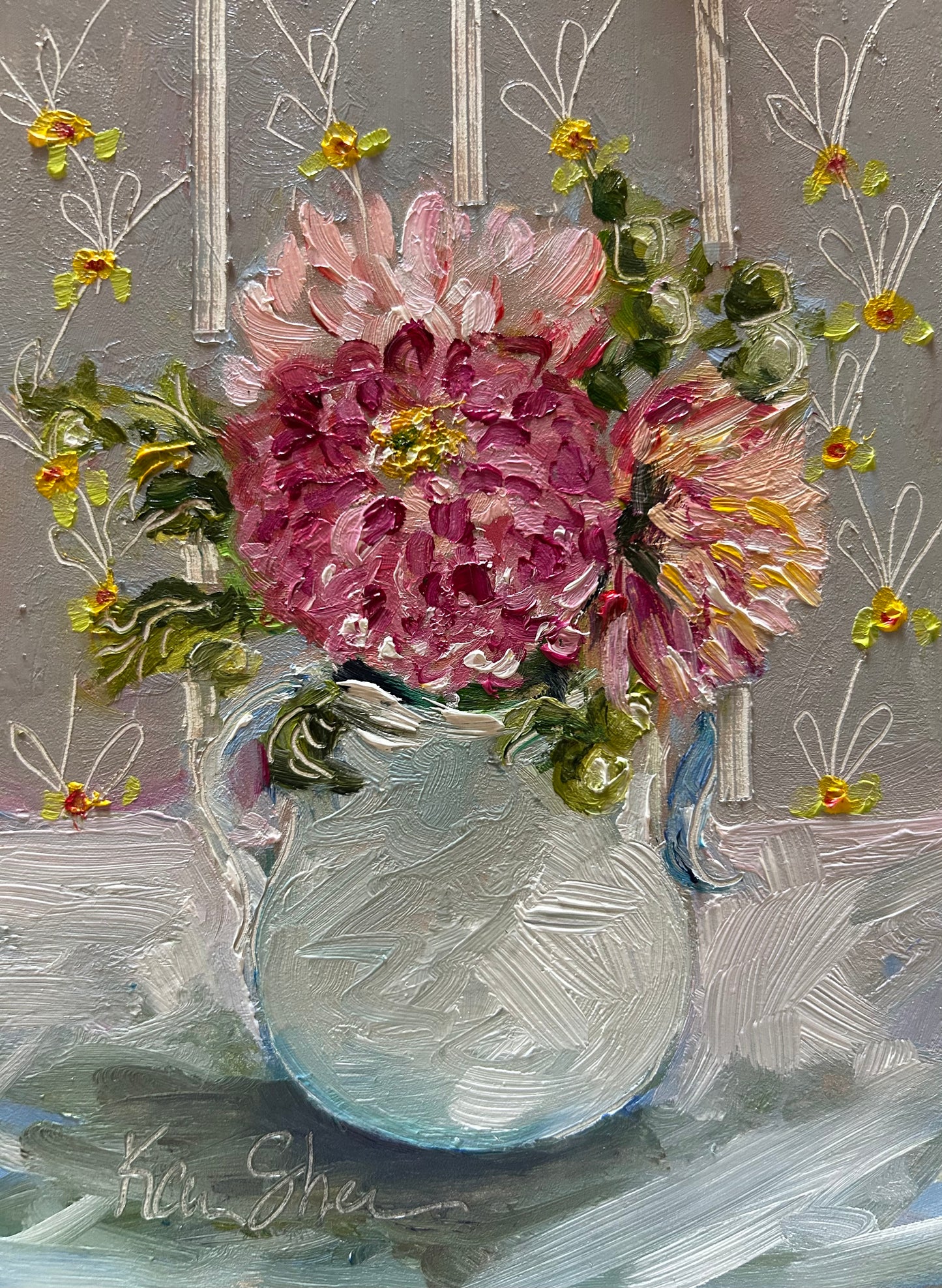 Flowers in a White Vase