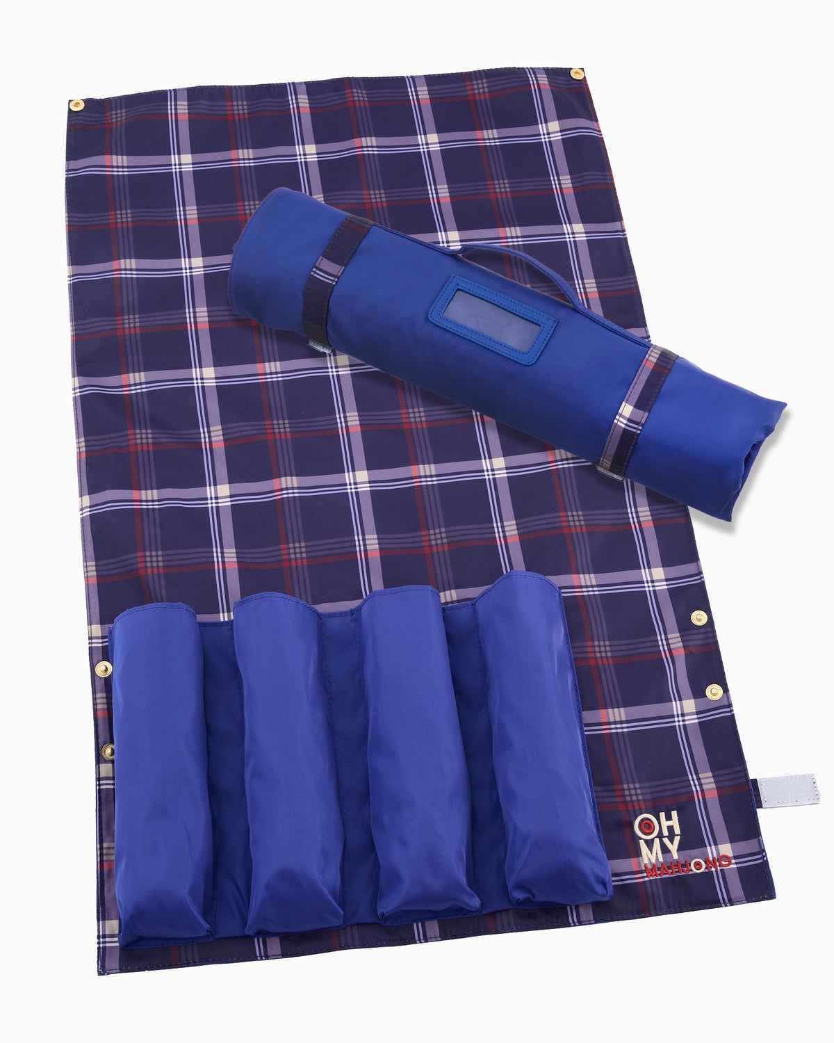 Racks & Pushers Storage Bag Navy Plaid