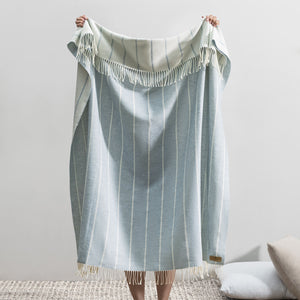 Fiji Stripe Throw - Crystal Blue