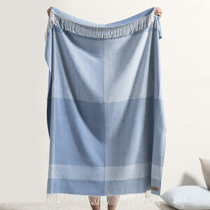 Hampton Plaid Throw - Chambray