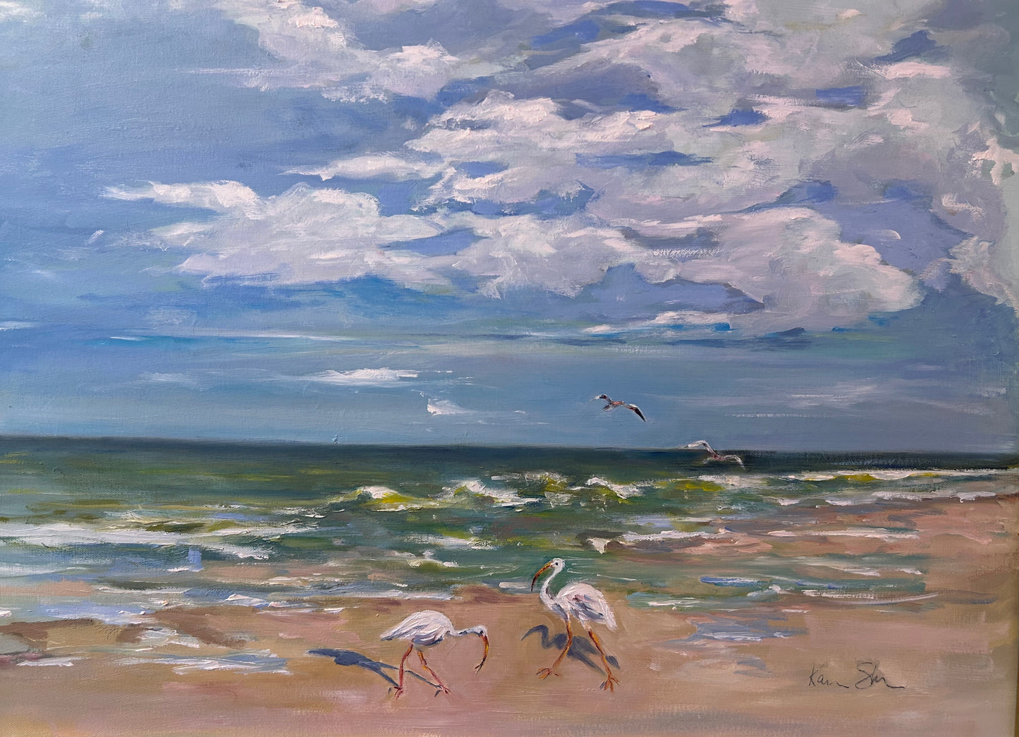 Egrets on the Beach
