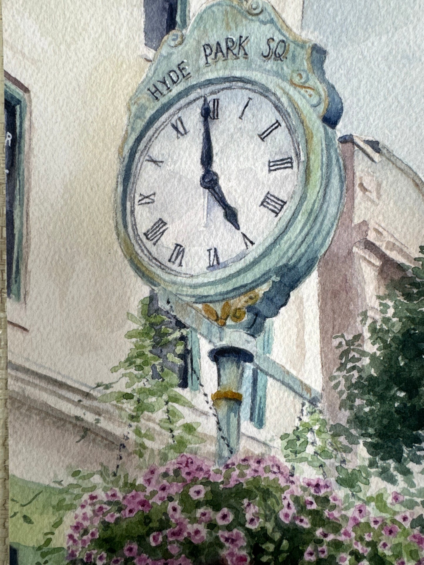 Hyde Park Square Clock Print