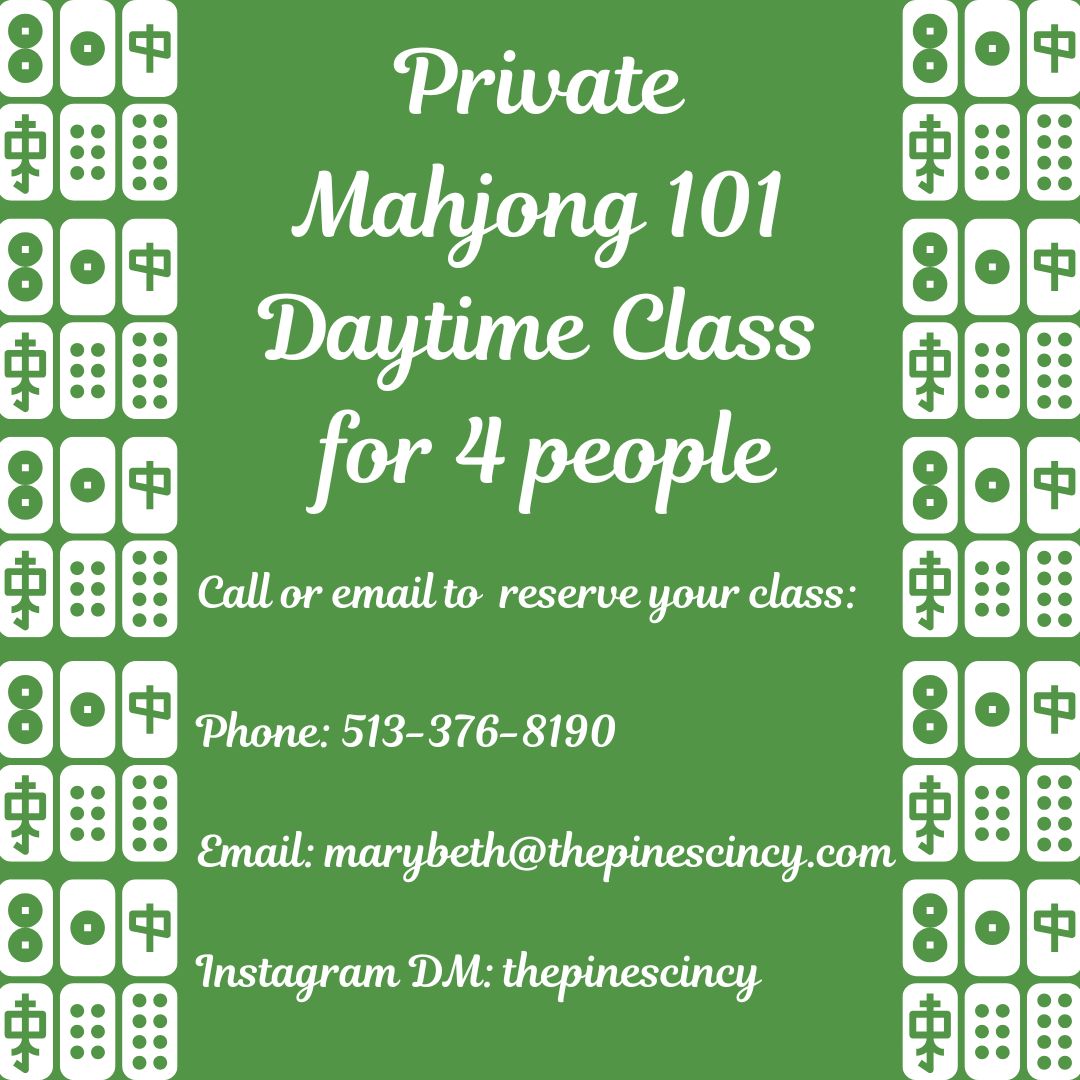 Private Daytime Mahjong 101 Class for 4
