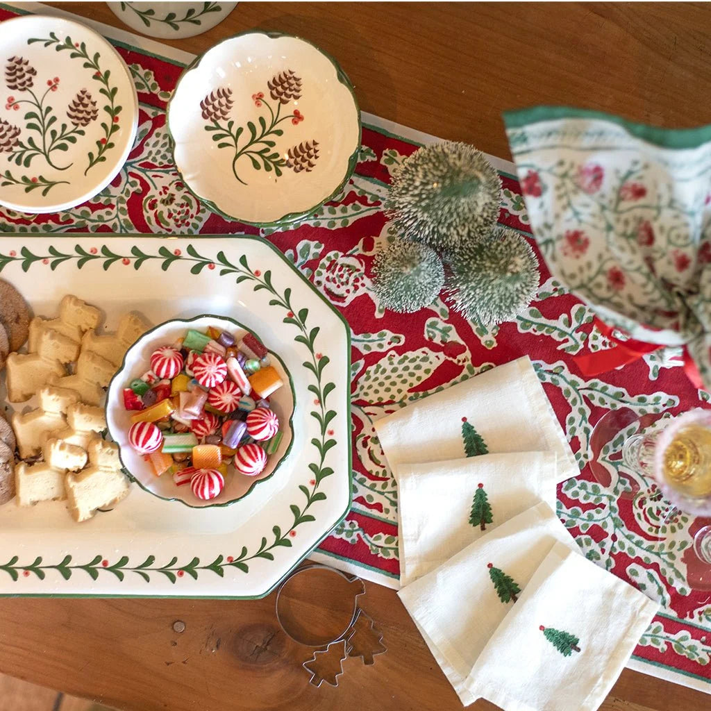 Climbing Dahlia Cranberry Table Runner