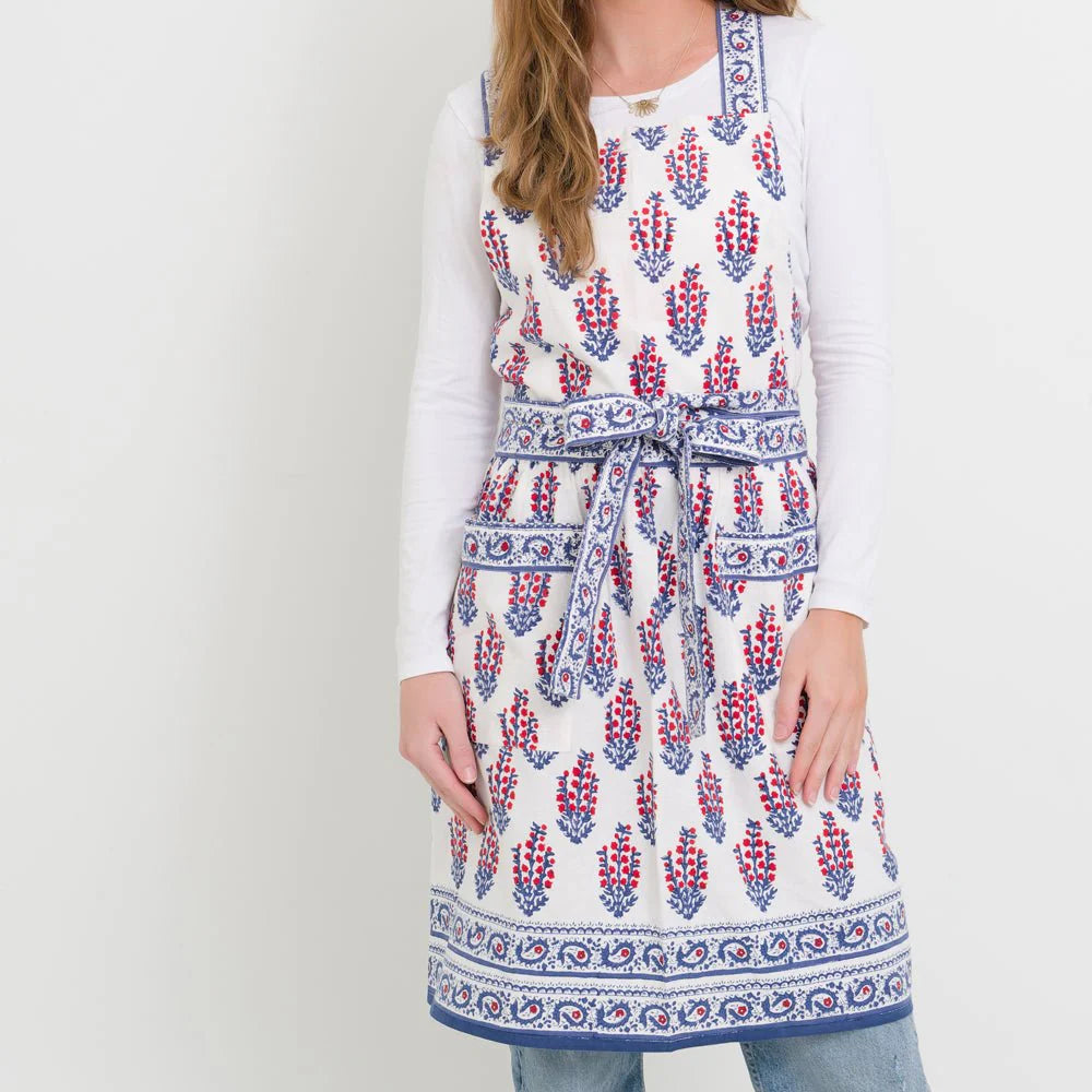Sagar Red & Blue Apron