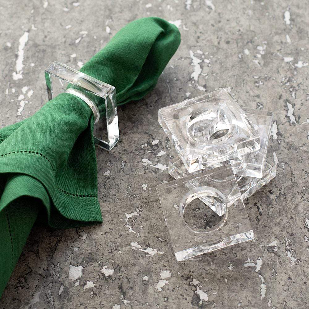 Acrylic Napkin Rings in Crystal Clear