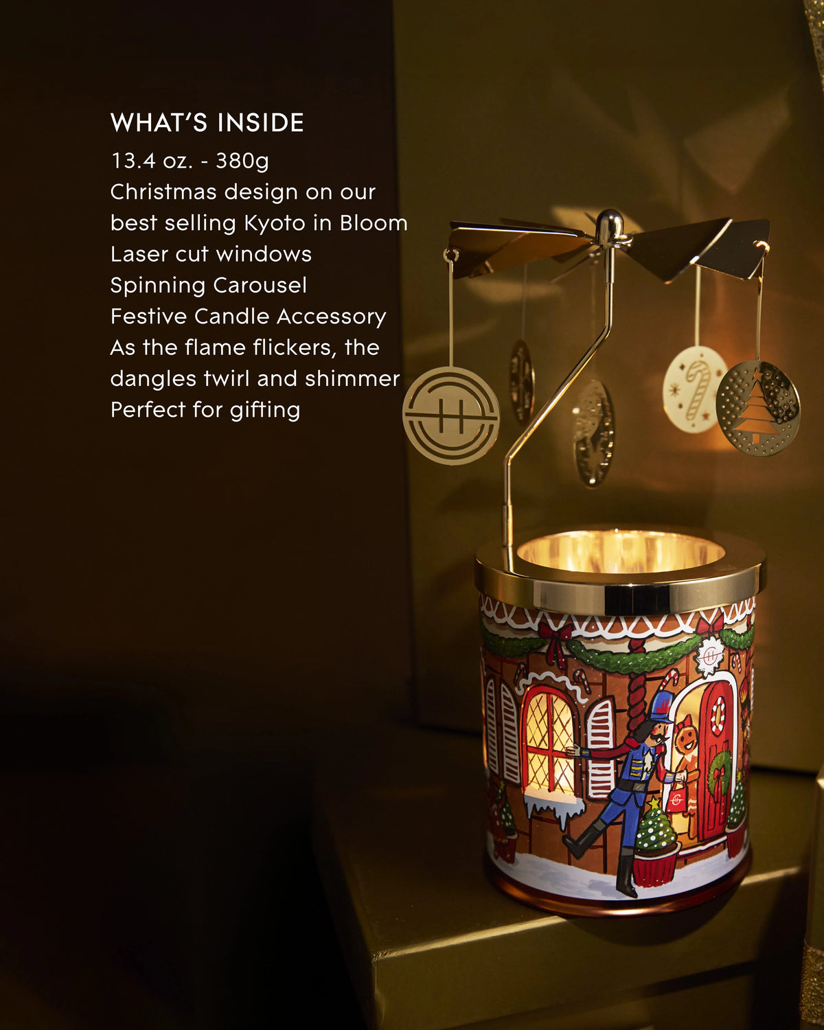 13.4 oz Candle | Kyoto Candle with Spinning Carousel Gift Set