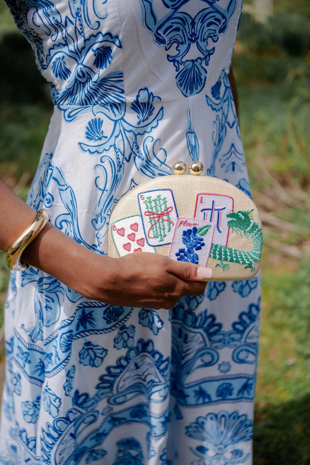 Mahjong Clutch | Embroidered