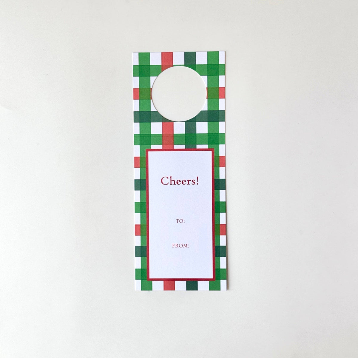 Christmas Plaid - Wine Tag