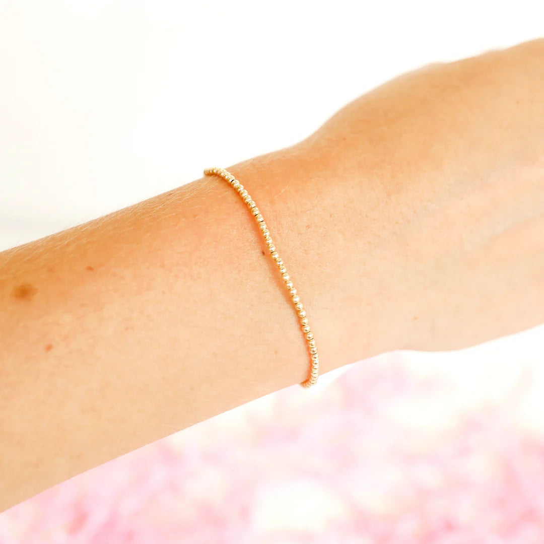 2mm Gold Beaded Bracelet (Kids Size)