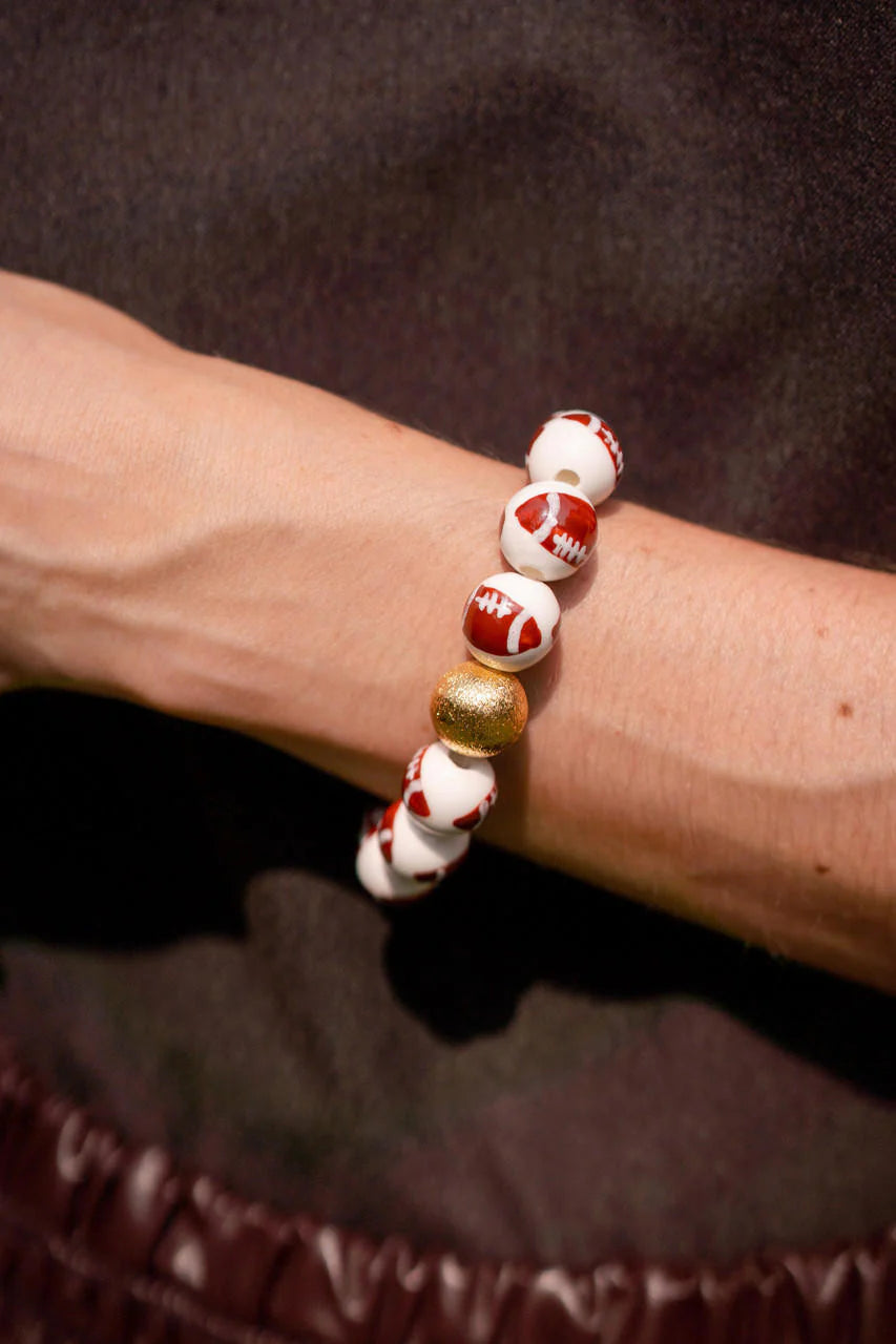 Football Beaded Bracelet
