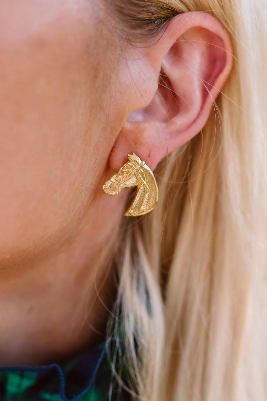 Horsehead Stud Earring | Gold