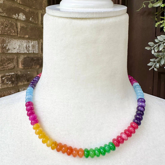 South Beach Mixed Stone Beaded Necklace, 16"