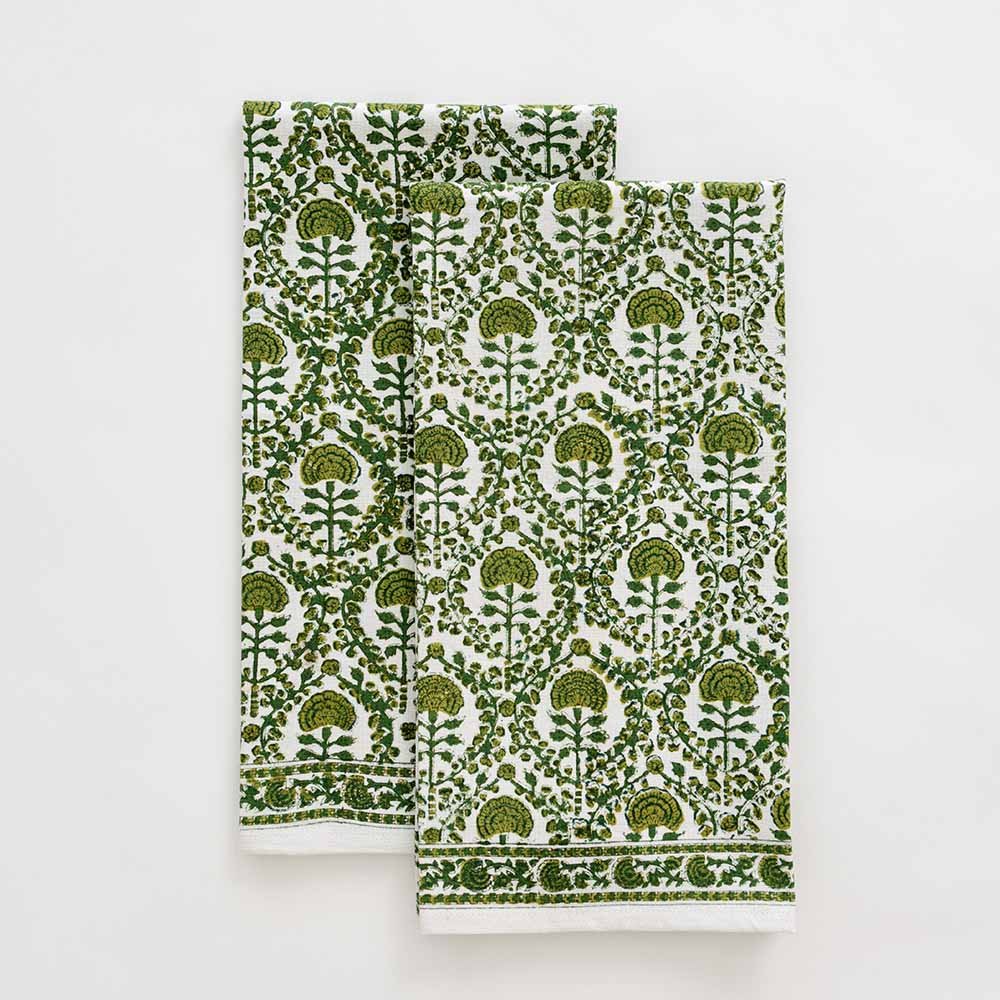 Caroline Green Tea Towels | Set of 2