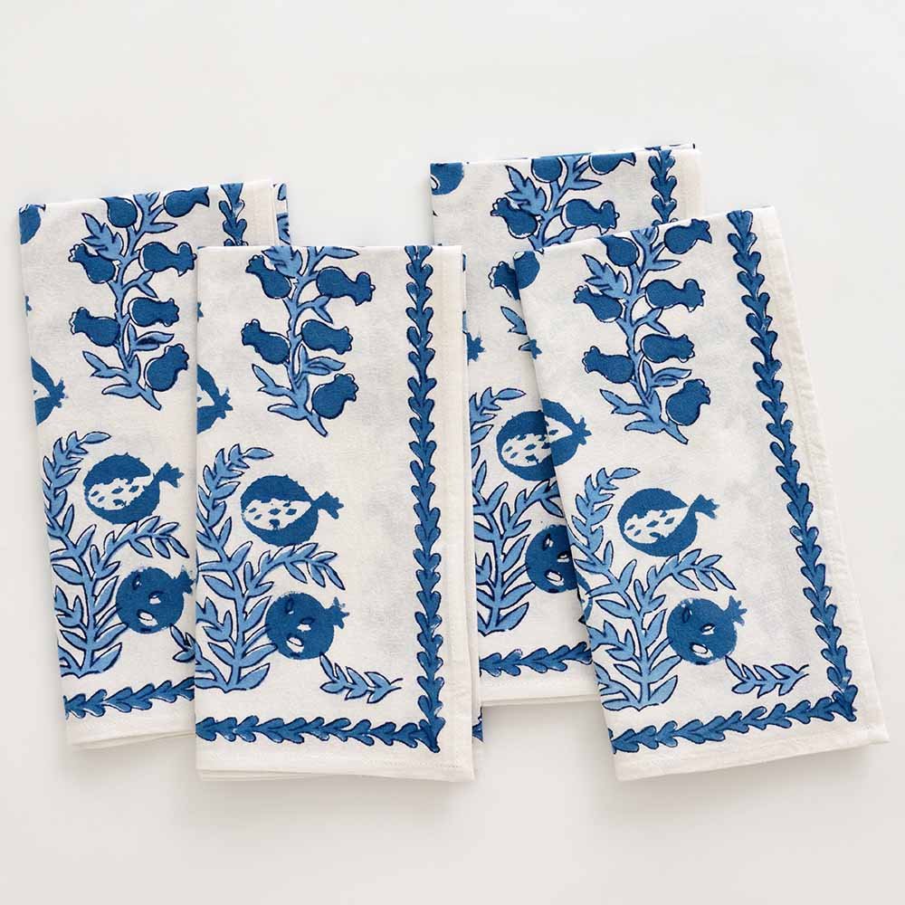 Pom Bells Wedgewood Napkin | Set of 4